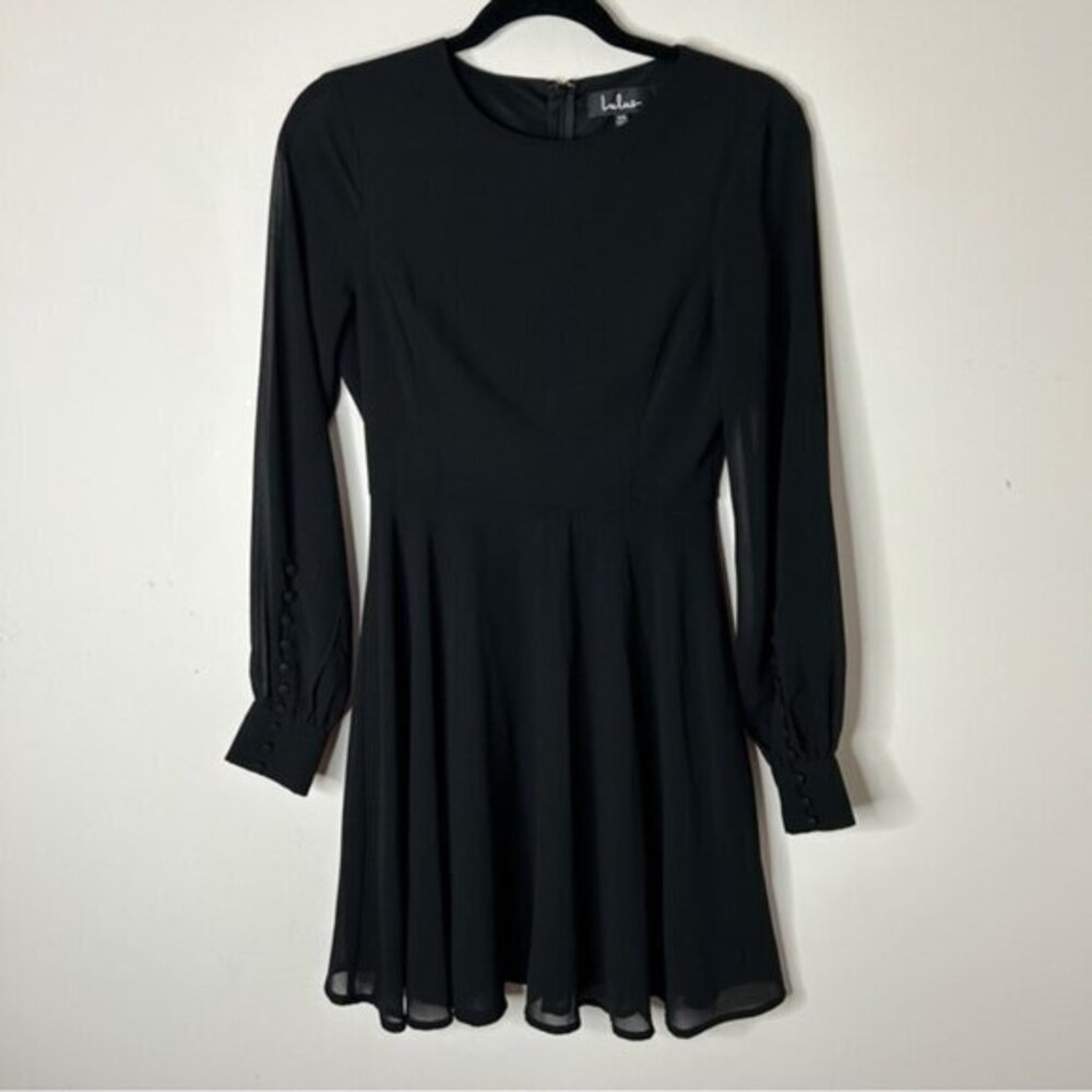 LULUS Women’s Mini Dress Black XS Long Sleeve Whimsigoth business casual formal - Picture 2 of 16